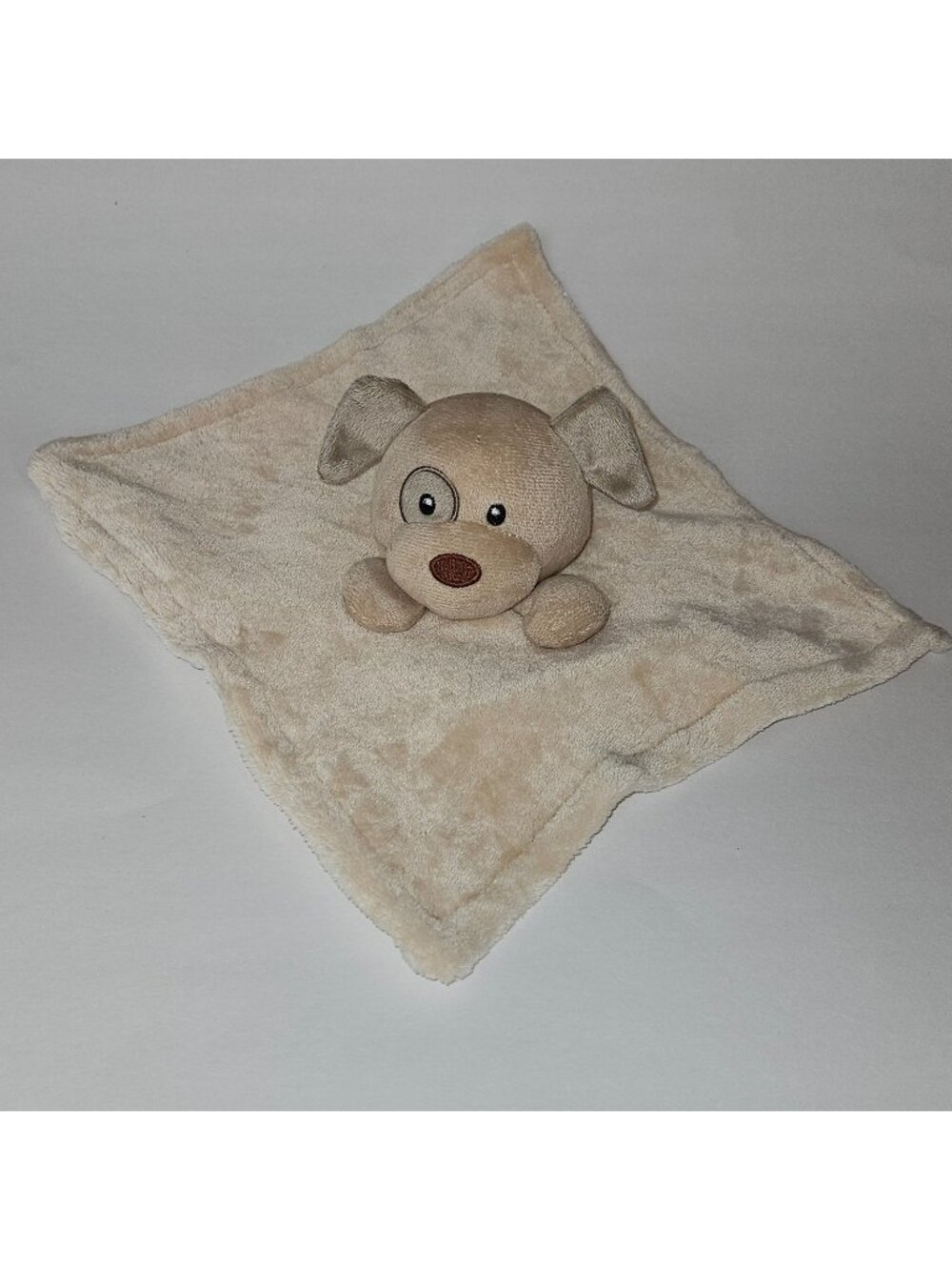 Brown Puppy Dog Lovey Plush Right Eye Spot Fleece Satin Walmart